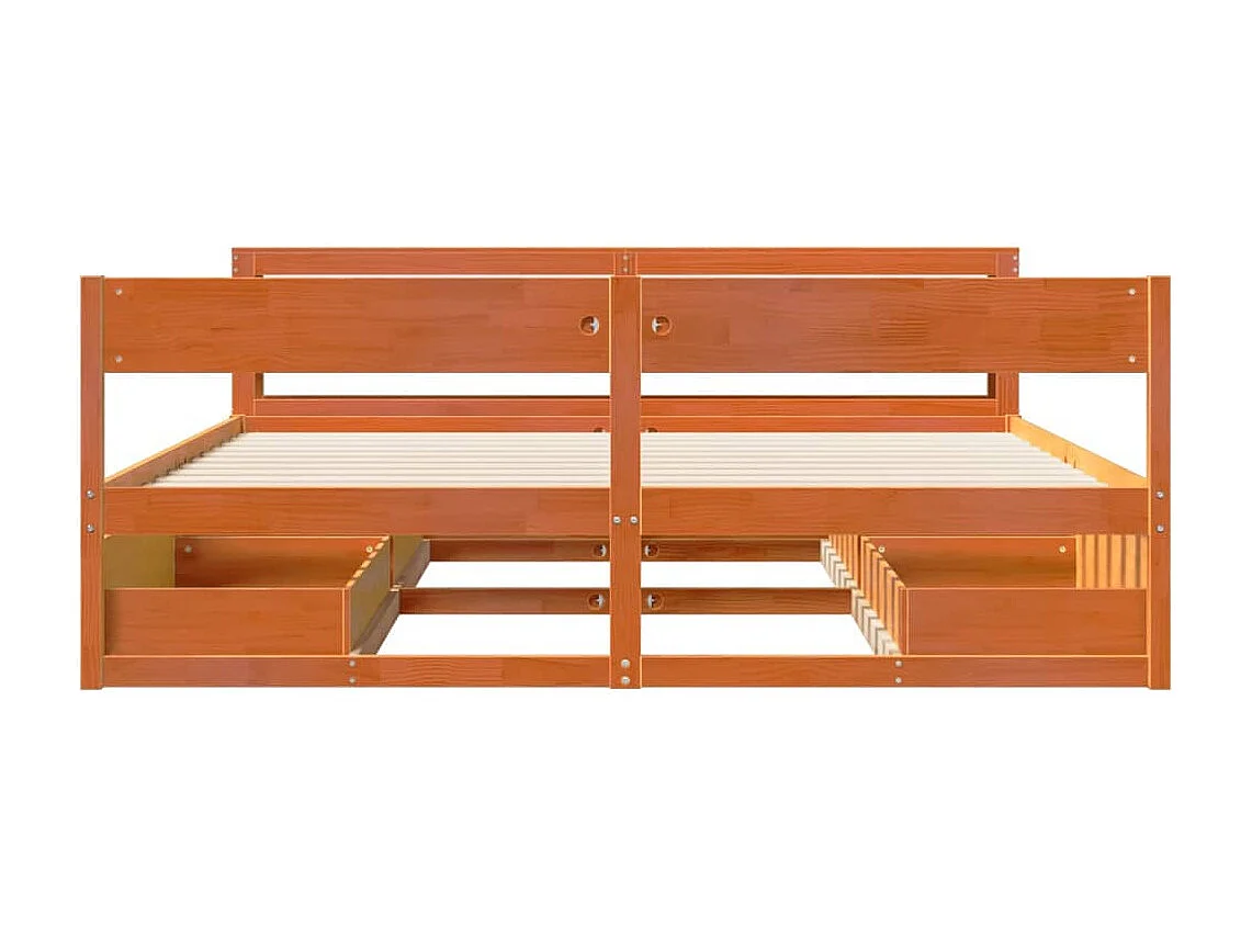 Letto senza Materasso Marrone Cera 180x200 cm in Legno di Pino