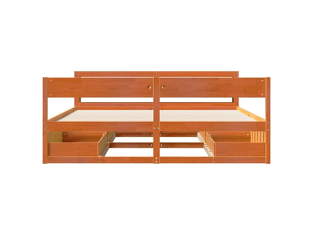 Cama sem colchão 180x200 cm pinho maciço castanho-mel