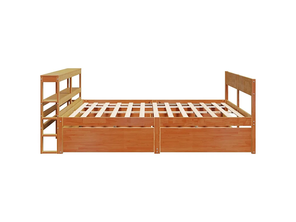 Cama sem colchão 180x200 cm pinho maciço castanho-mel