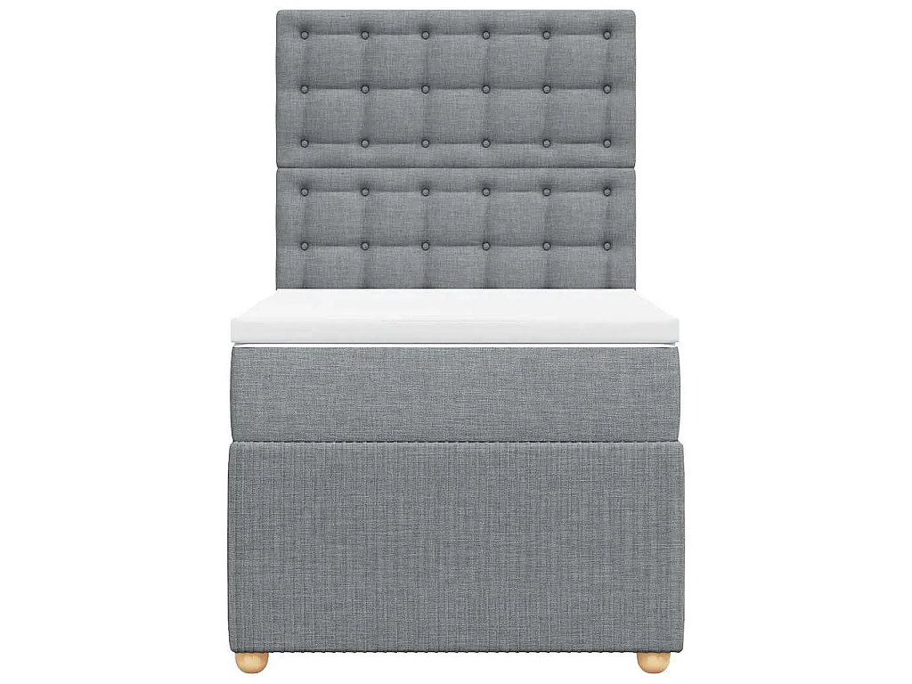 Sommier à lattes de lit avec matelas Gris clair 100x200cm Tissu