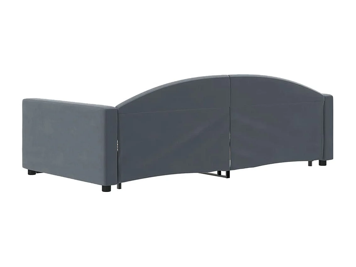 Tagesbett Ausziehbar mit Schubladen Dunkelgrau 90x200 cm Samt