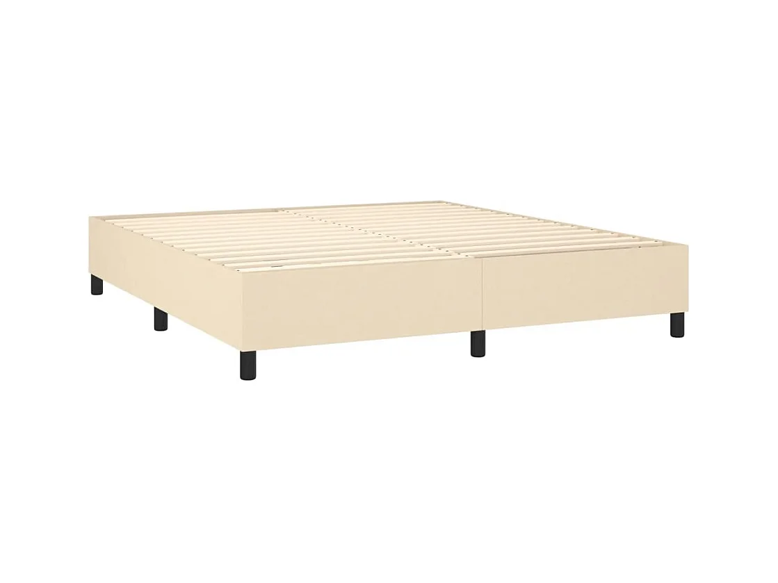 Sommier à lattes de lit matelas LED Crème 180x200 cm Tissu