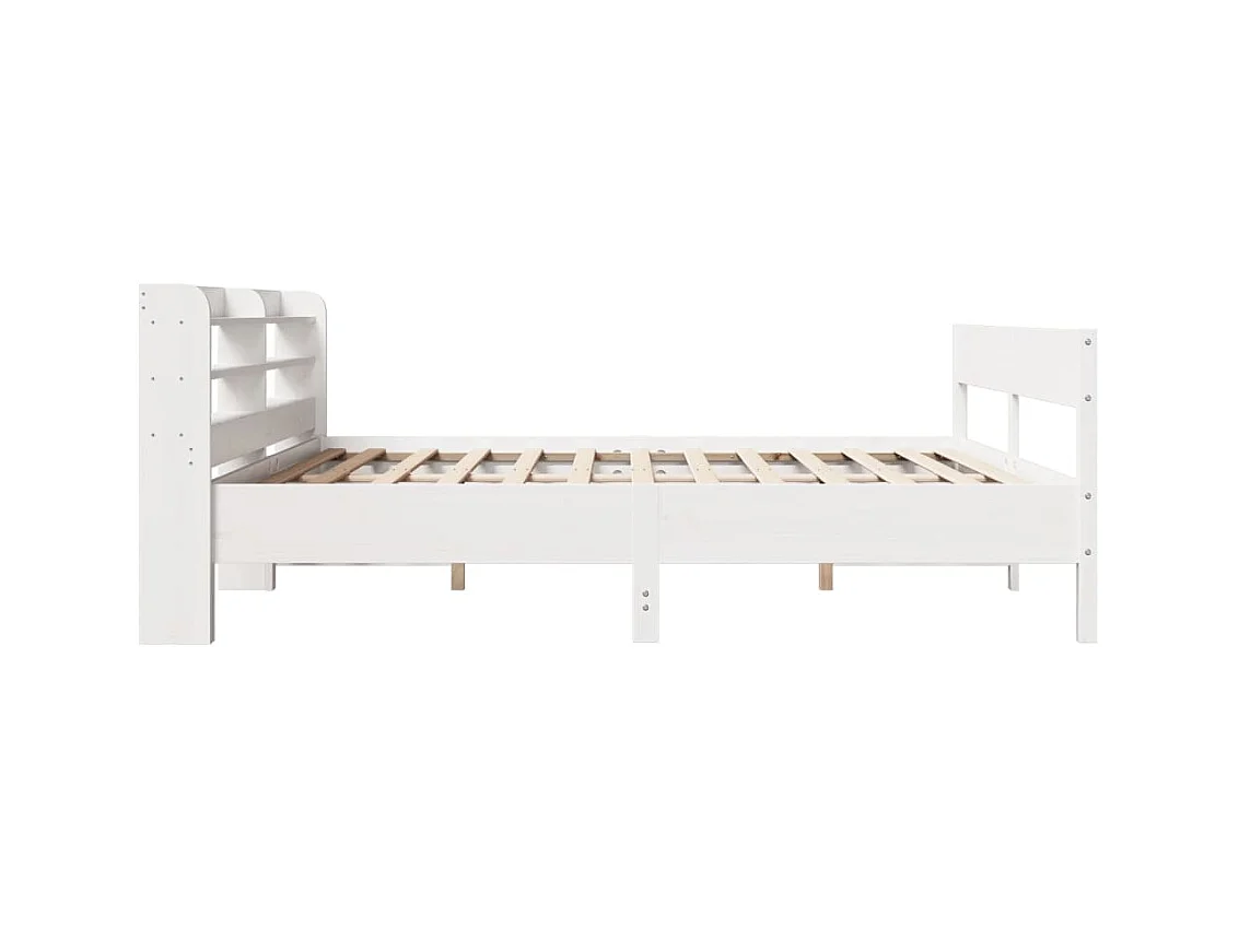 Cadre de lit sans matelas blanc 180x200 cm bois massif de pin