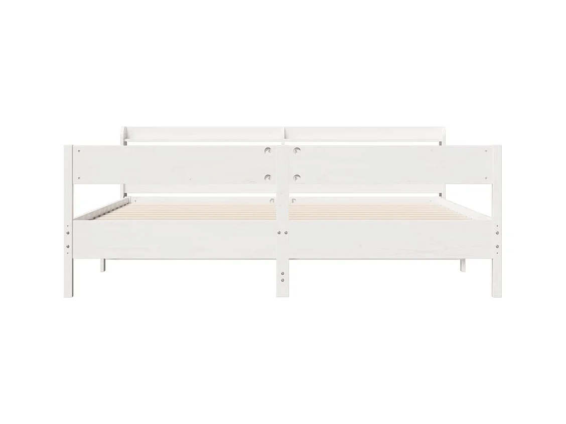 Cadre de lit sans matelas blanc 180x200 cm bois massif de pin