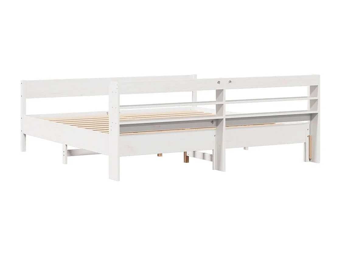 Bedframe zonder matras massief grenenhout wit 180x200 cm