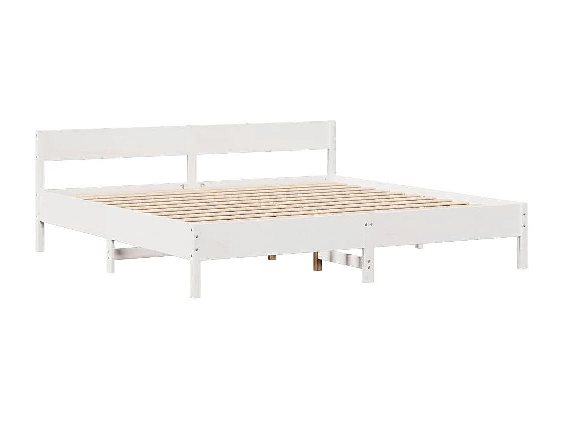 Bedframe zonder matras massief grenenhout wit 180x200 cm