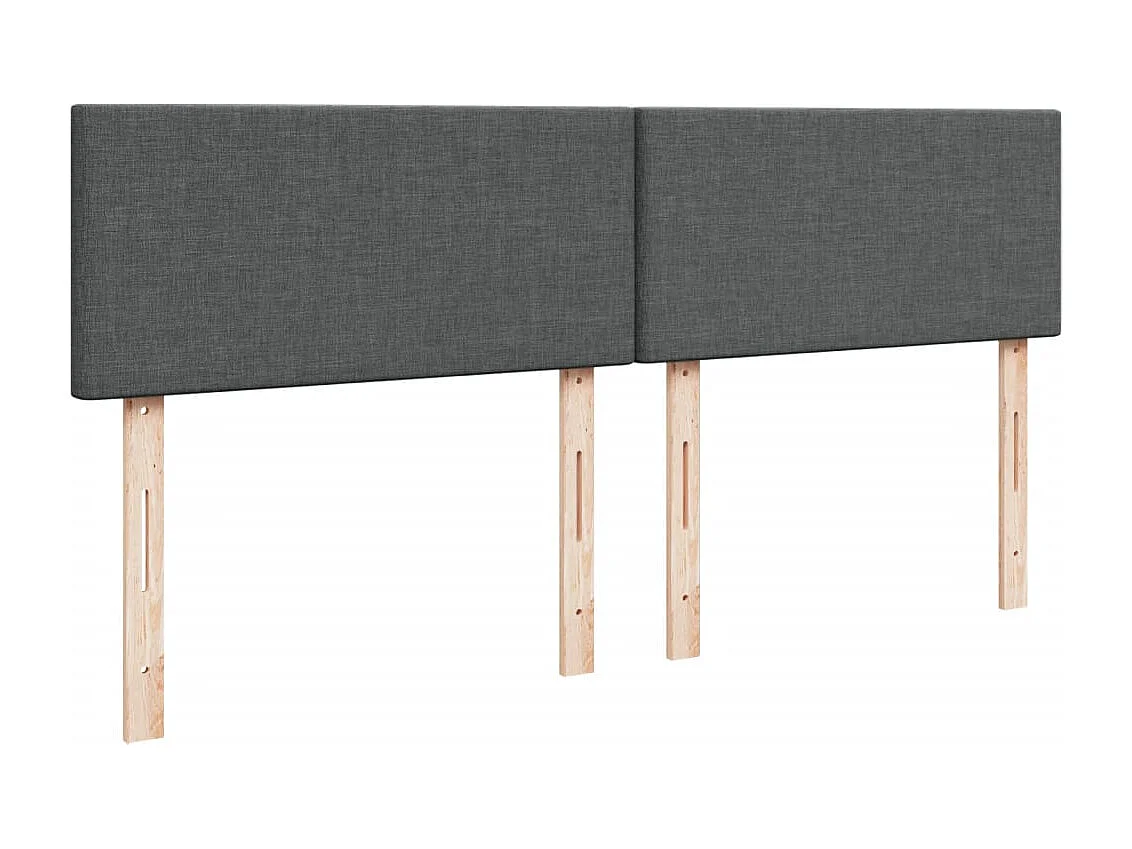 Cama box spring con colchón tela gris oscuro 180x200 cm