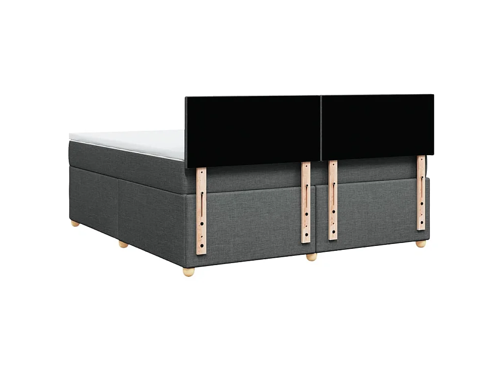 Boxspring met matras stof donkergrijs 180x200 cm