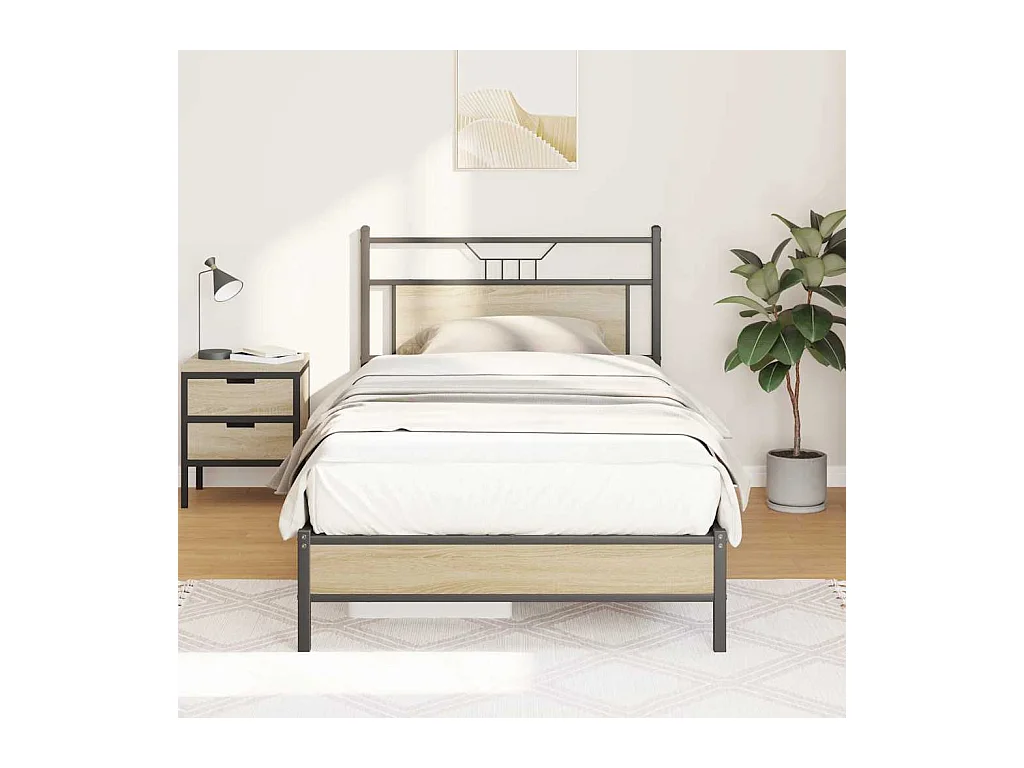 Bettgestell ohne Matratze Sonoma-Eiche 100x190 cm Holzwerkstoff