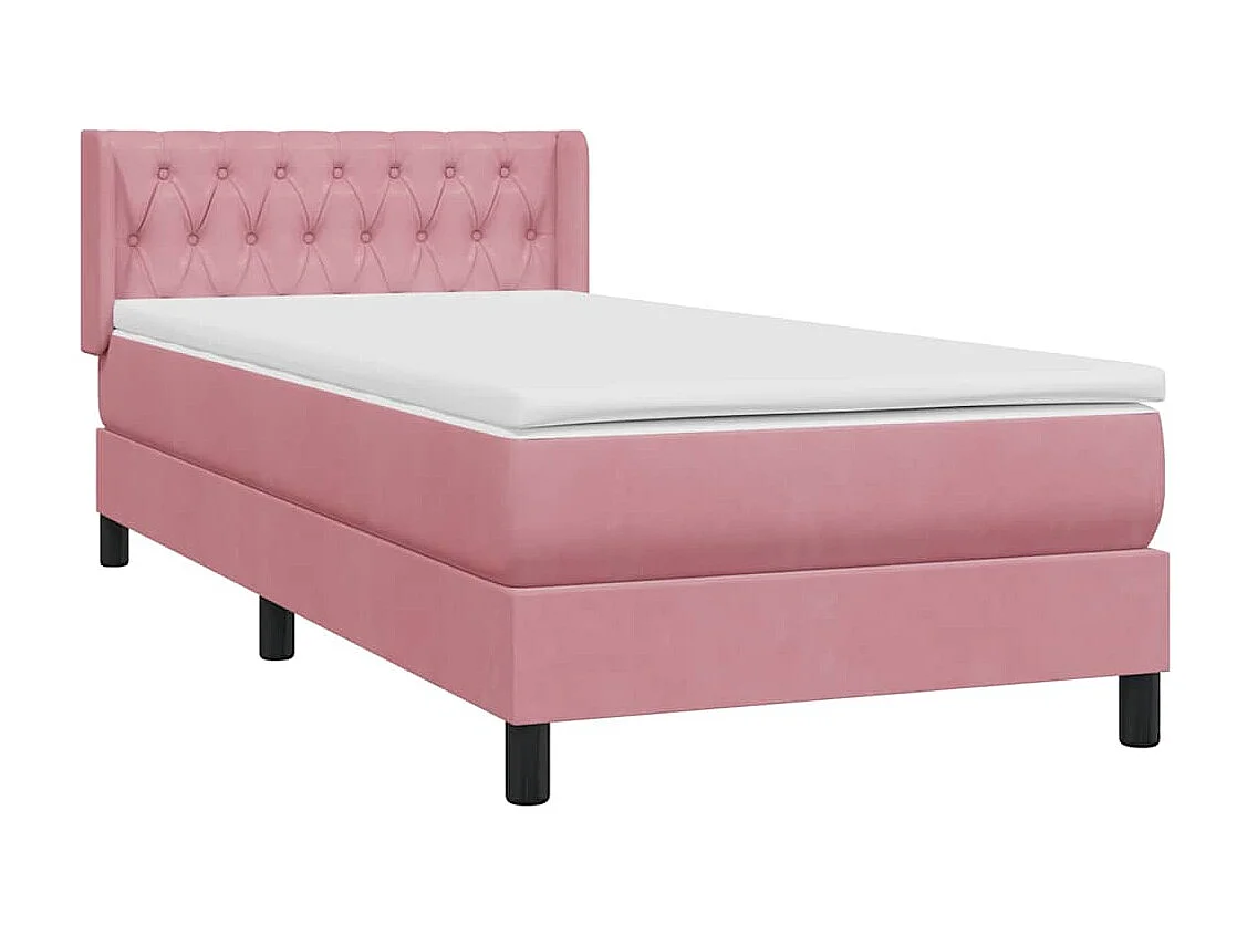 Boxspringbett mit Matratze Rosa 90x220 cm Samt