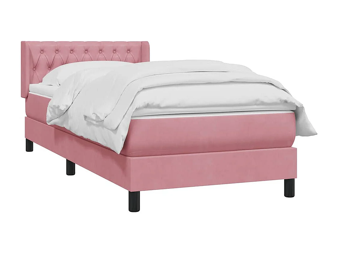 Boxspringbett mit Matratze Rosa 90x220 cm Samt