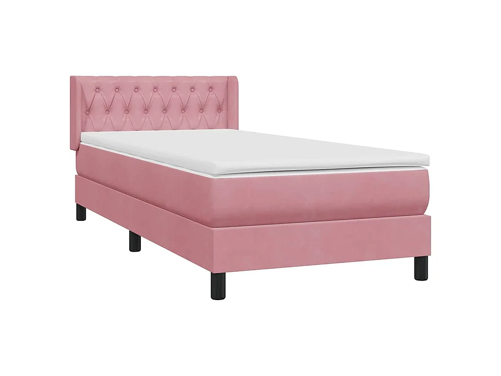 Boxspringbett mit Matratze Rosa 90x220 cm Samt