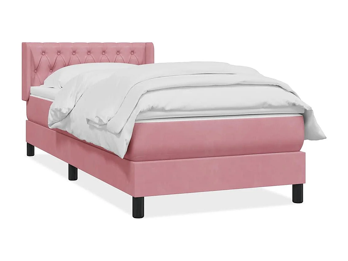 Boxspringbett mit Matratze Rosa 90x220 cm Samt