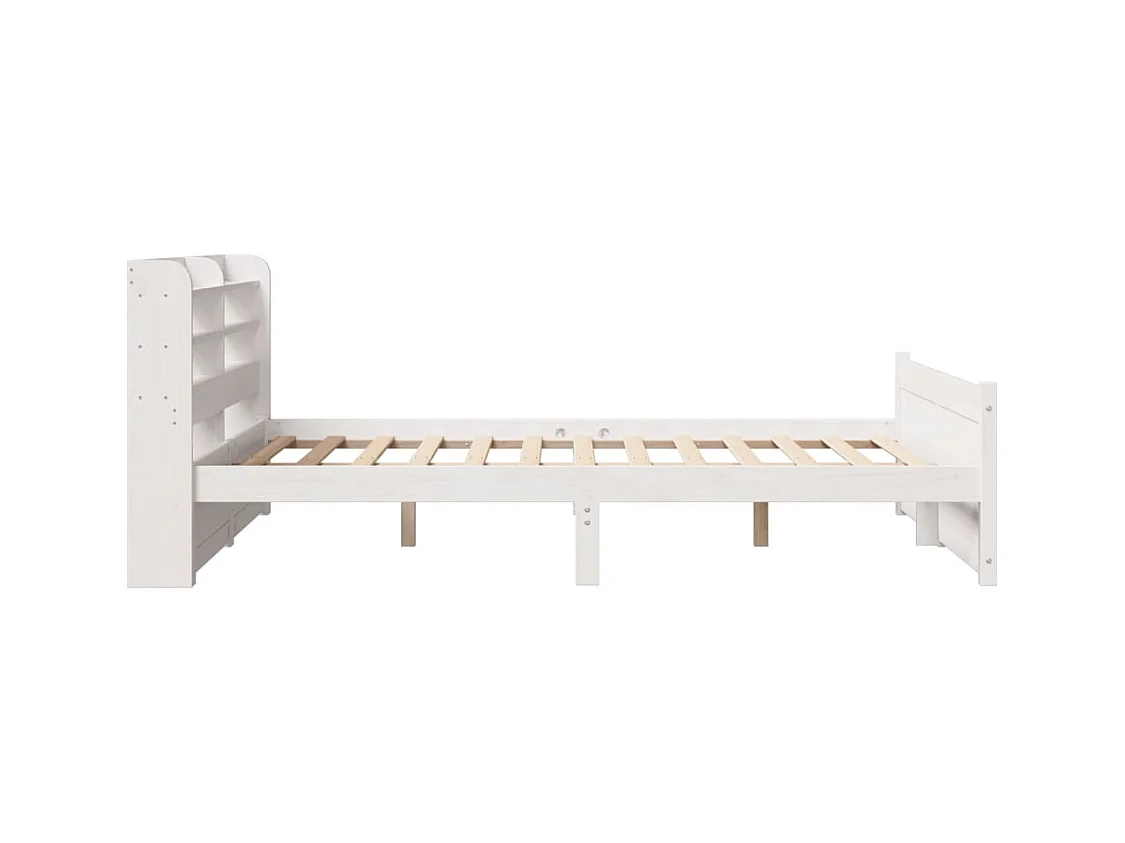 Cadre de lit avec tête de lit sans matelas blanc 160x200 cm