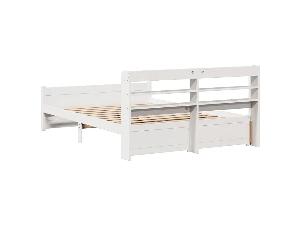 Bedframe met hoofdeinde zonder matras 160x200 cm wit