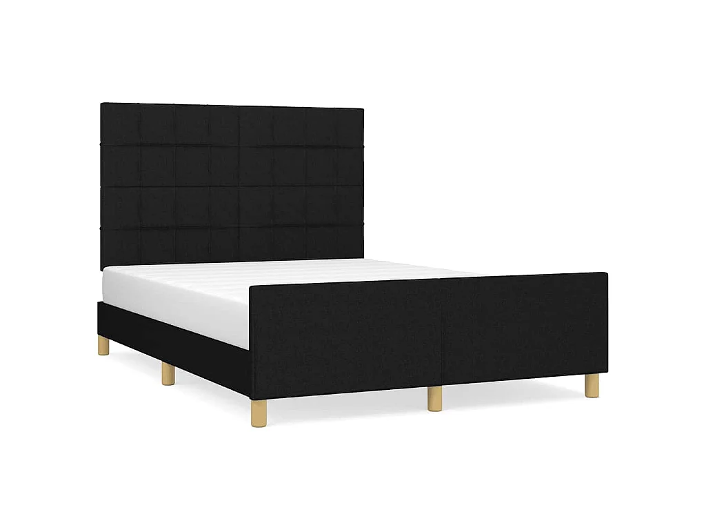 Cadre de lit sans matelas noir 140x200 cm tissu