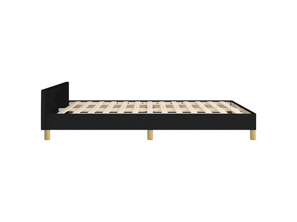 Cadre de lit sans matelas noir 140x200 cm tissu