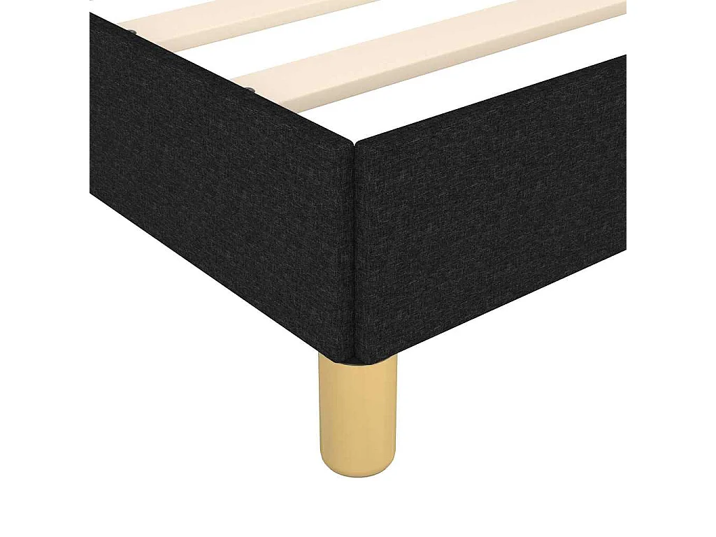 Cadre de lit sans matelas noir 140x200 cm tissu