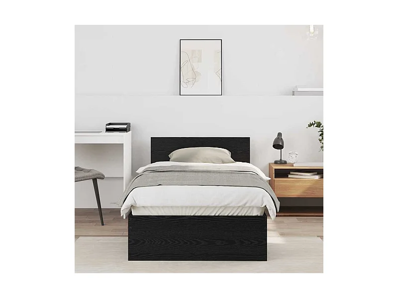 Cadre de lit Chêne noir 90 x 190 cm Bois d'ingénierie