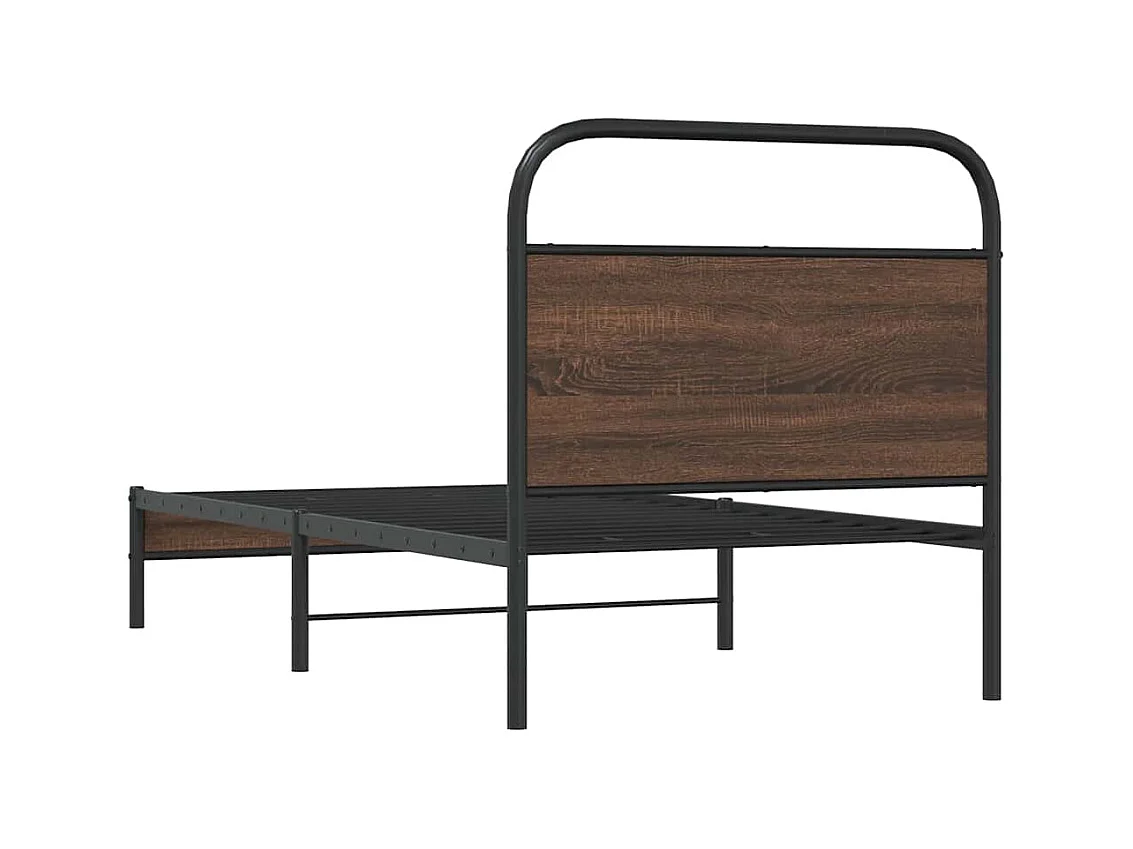 Bettgestell ohne Matratze 100x190 cm Braun Eichen-Optik