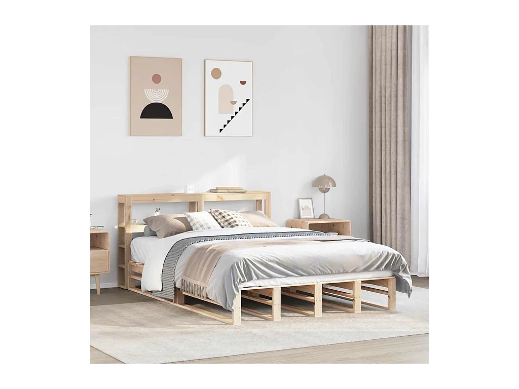Cadre de lit sans matelas 160x200 cm bois massif de pin