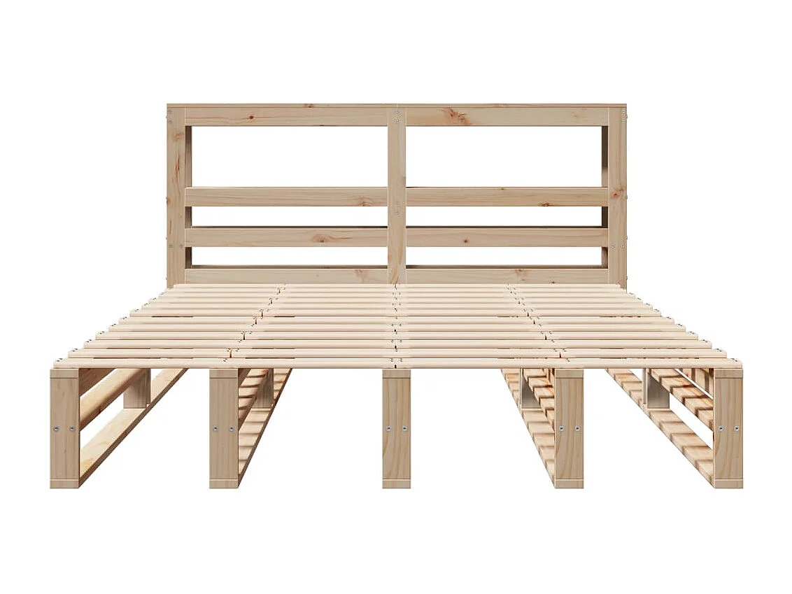 Estructura de cama sin colchón madera maciza de pino 160x200 cm