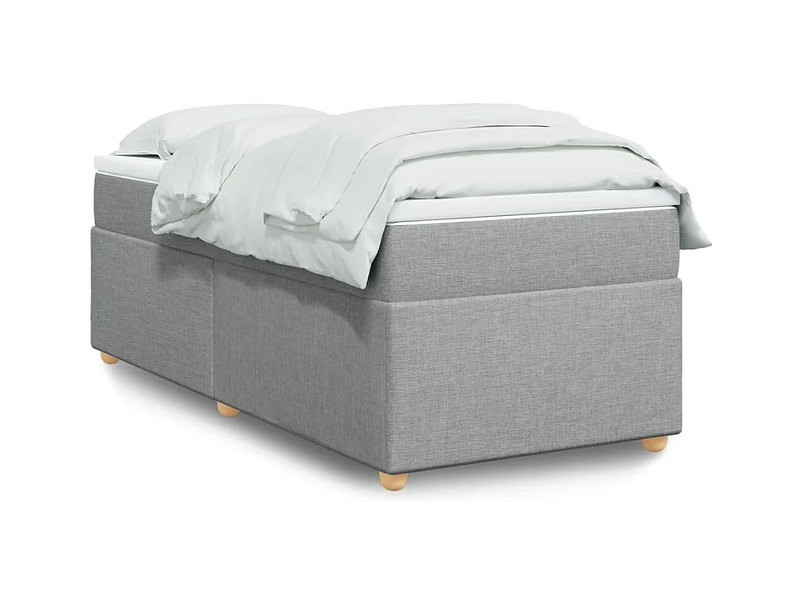 Sommier à lattes de lit avec matelas Gris clair 100x200cm Tissu