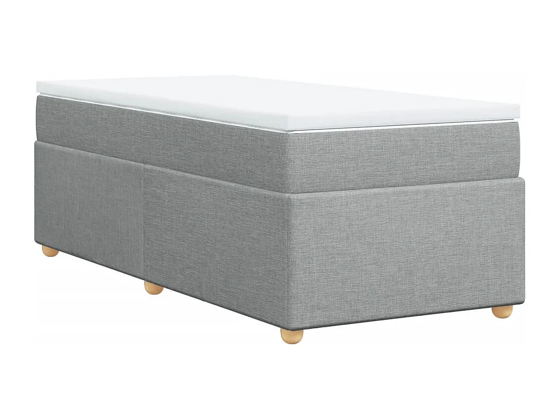 Boxspring met matras stof lichtgrijs 100x200 cm