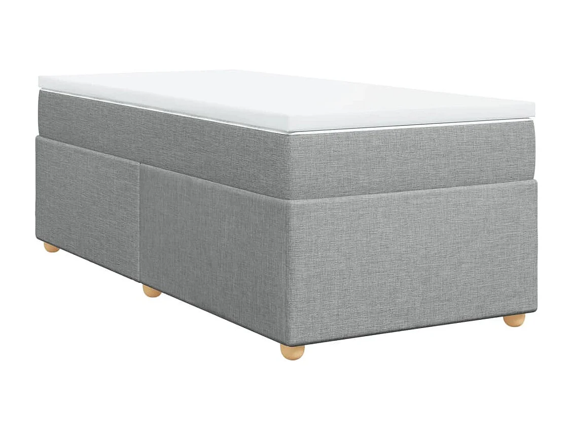 Boxspring met matras stof lichtgrijs 100x200 cm