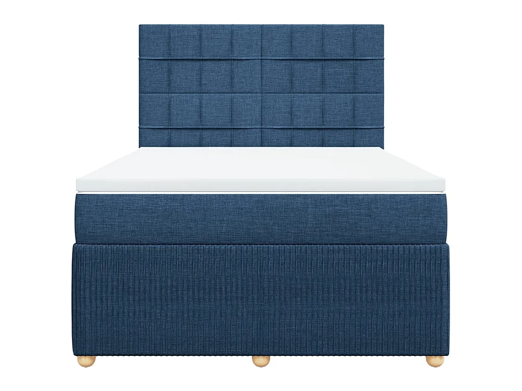 Giroletto a Molle con Materasso Blu 140x190 cm in Tessuto