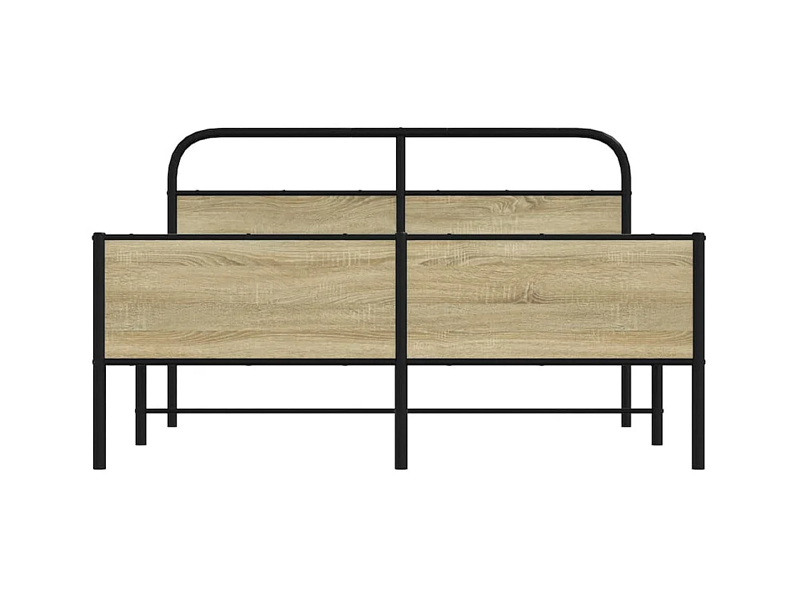 Cadre de lit en métal sans matelas chêne sonoma 160x200 cm