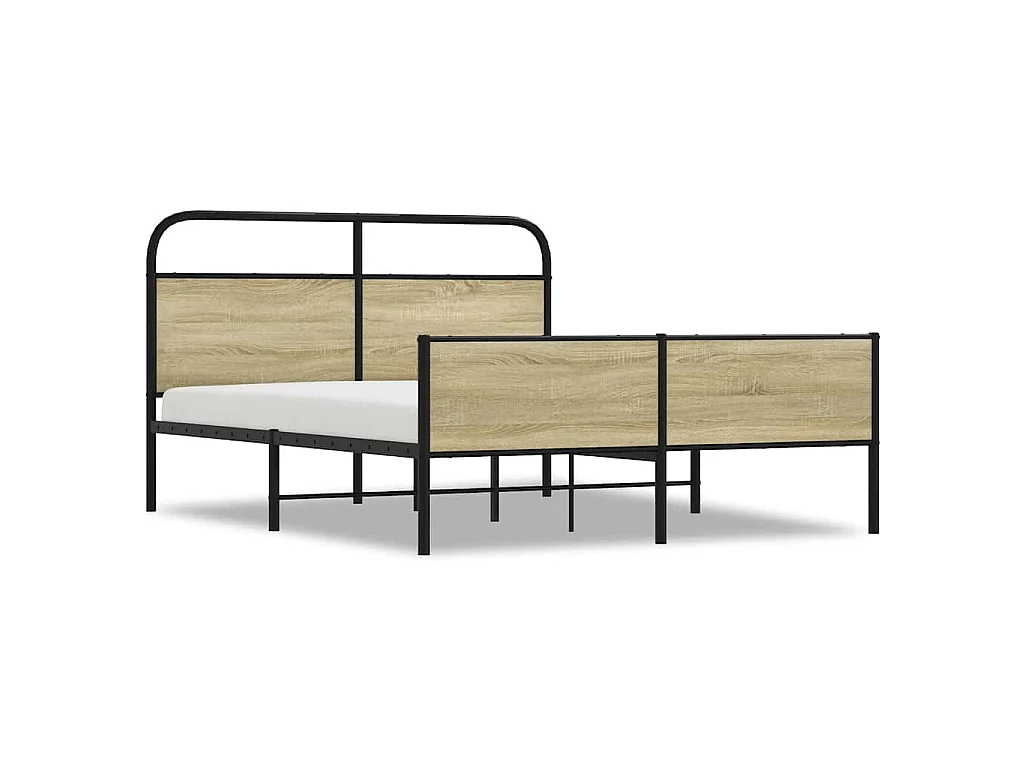 Giroletto senza Materaso in Metallo Rovere Sonoma 160x200 cm