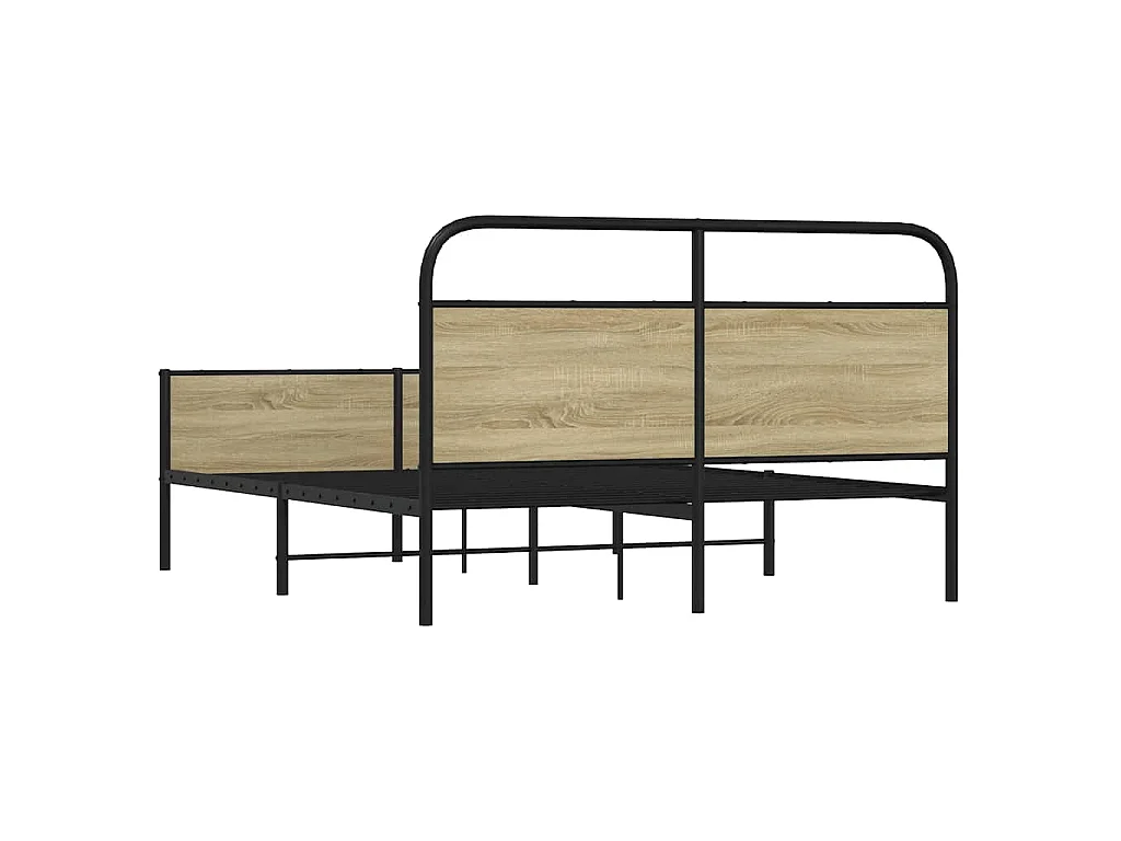 Giroletto senza Materaso in Metallo Rovere Sonoma 160x200 cm