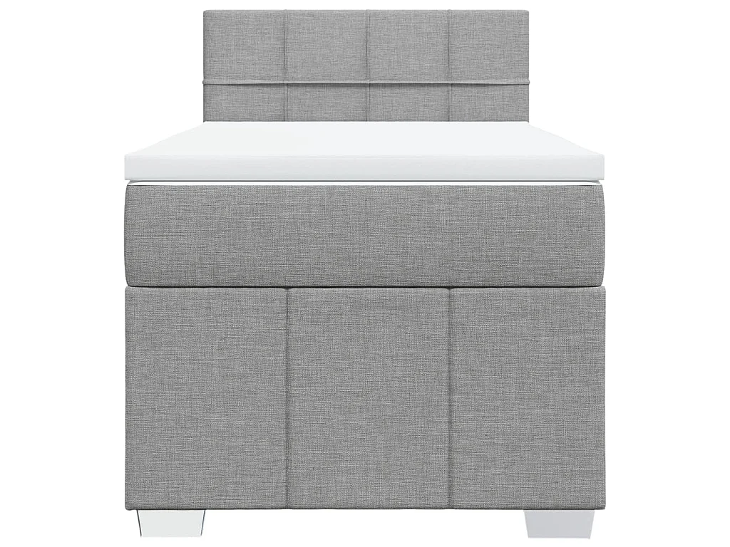 Cama com molas/colchão 90x190 cm tecido cinzento-claro