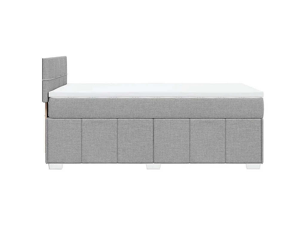 Cama com molas/colchão 90x190 cm tecido cinzento-claro