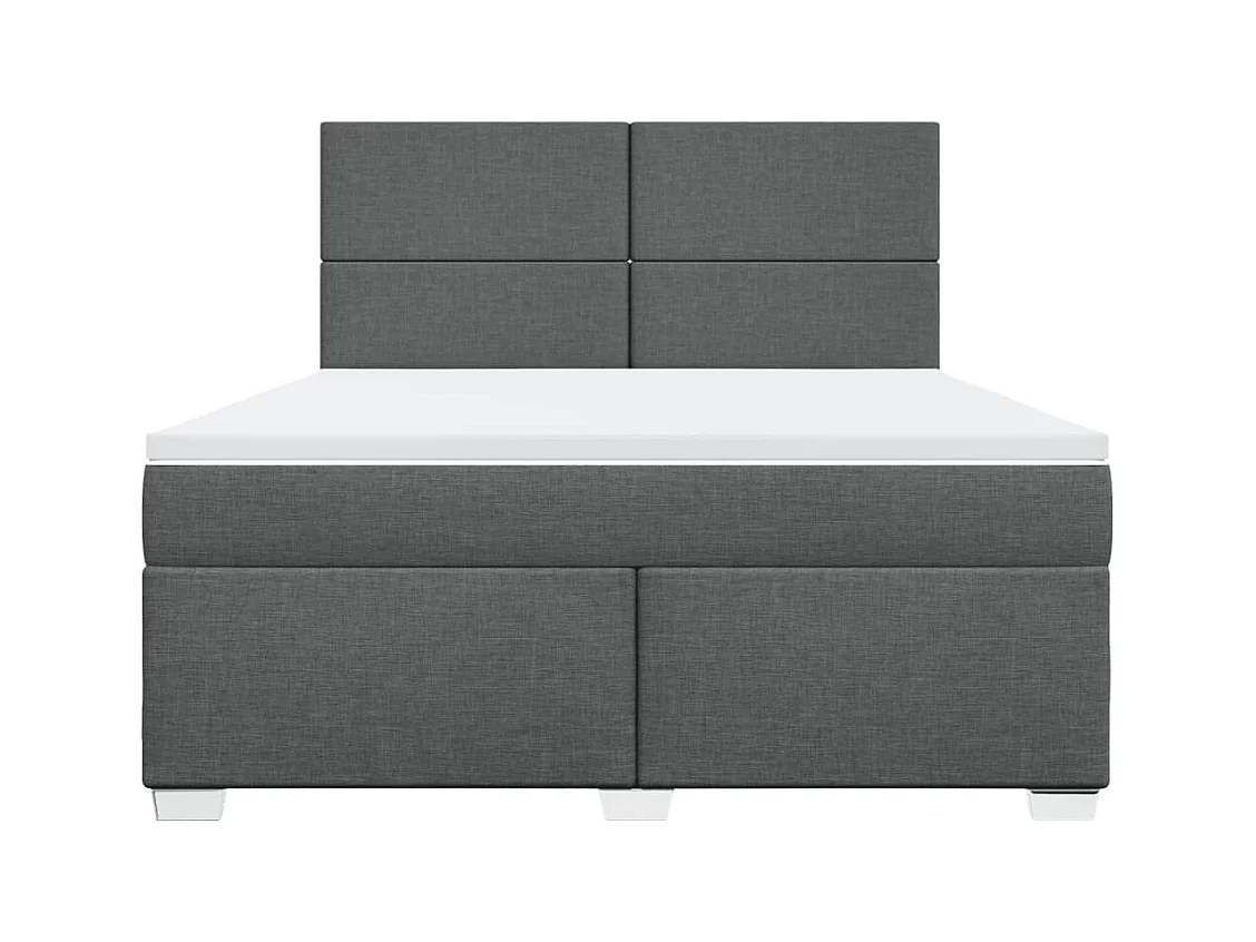 Boxspring met matras stof donkergrijs 180x200 cm