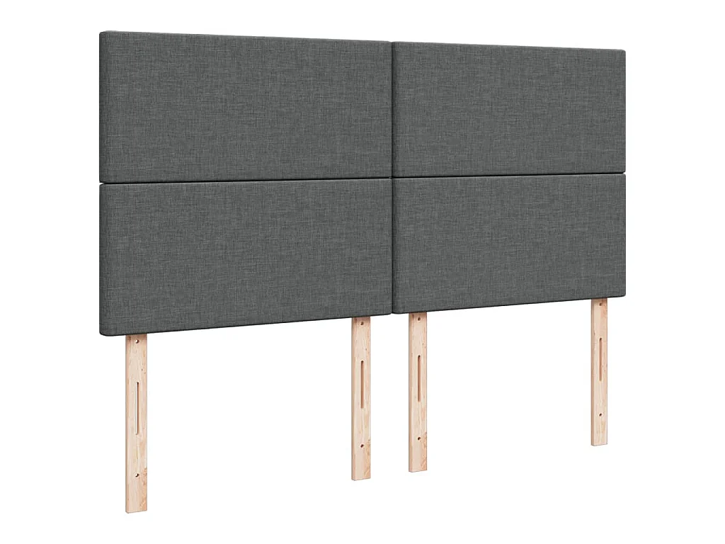 Cama box spring con colchón tela gris oscuro 180x200 cm