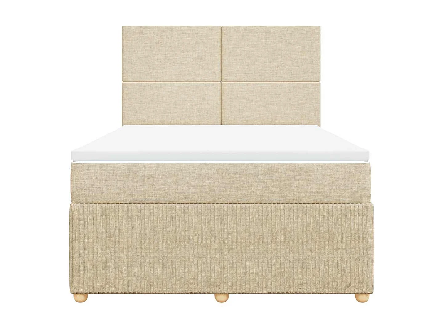 Sommier à lattes de lit avec matelas Crème 140x190 cm Tissu