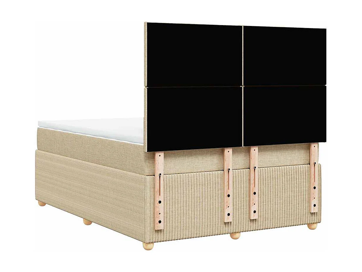 Giroletto a Molle con Materasso Crema 140x19 cm in Tessuto