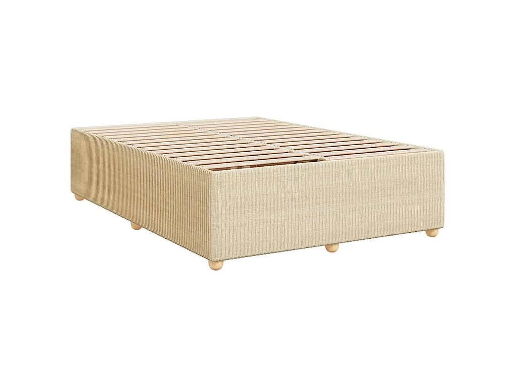 Sommier à lattes de lit avec matelas Crème 140x190 cm Tissu