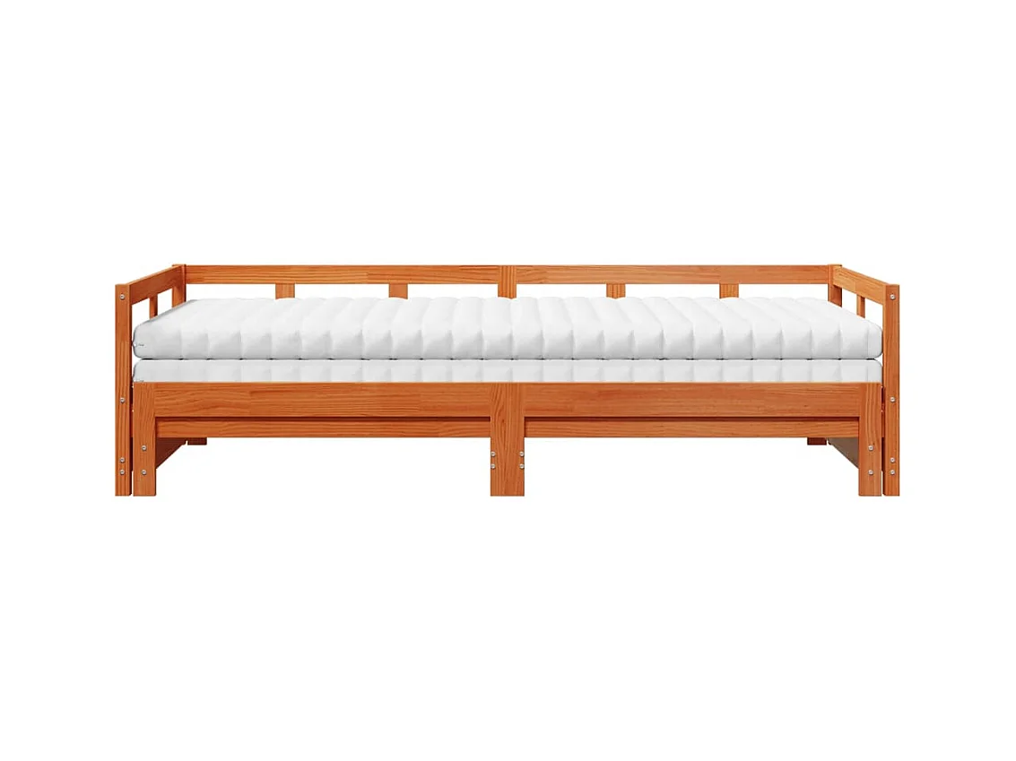 Lit de jour et lit gigogne et matelas 90x190 cm bois pin massif