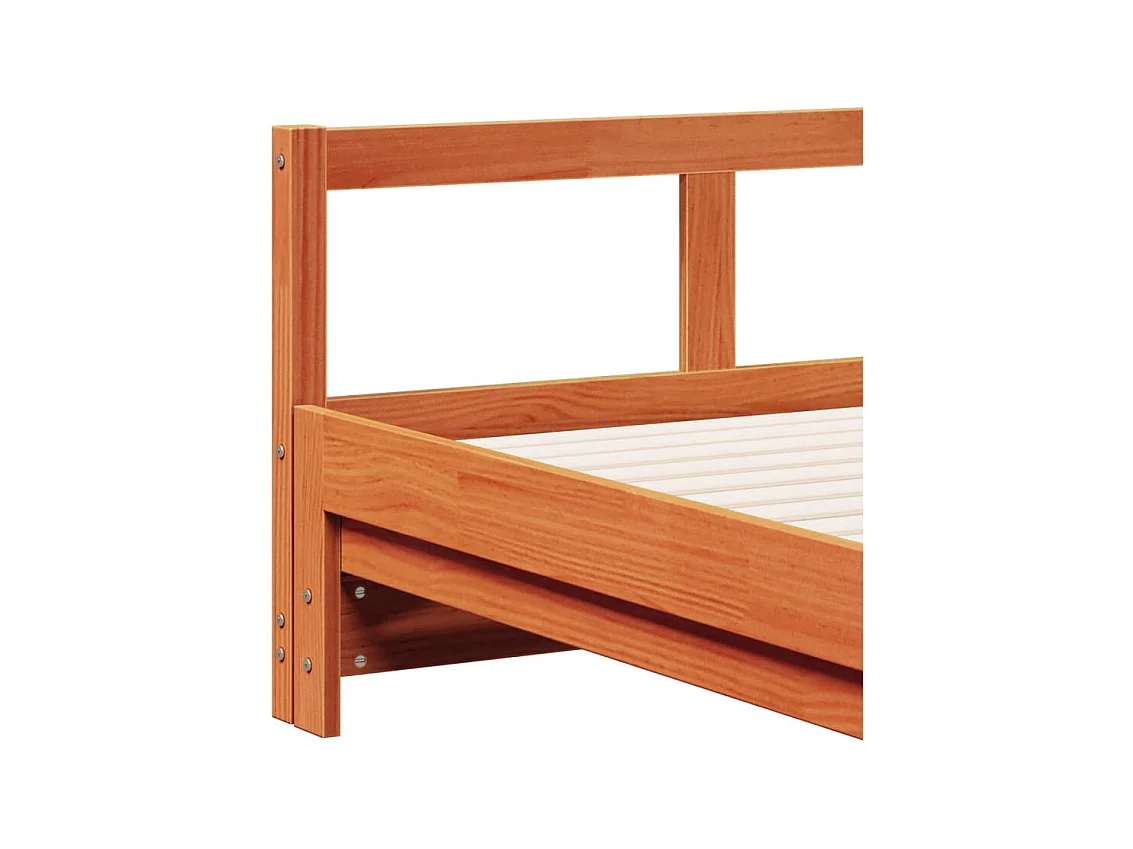 Lit de jour et lit gigogne et matelas 90x190 cm bois pin massif