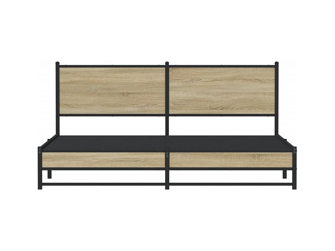 Cadre de lit en métal sans matelas chêne sonoma 180x200 cm