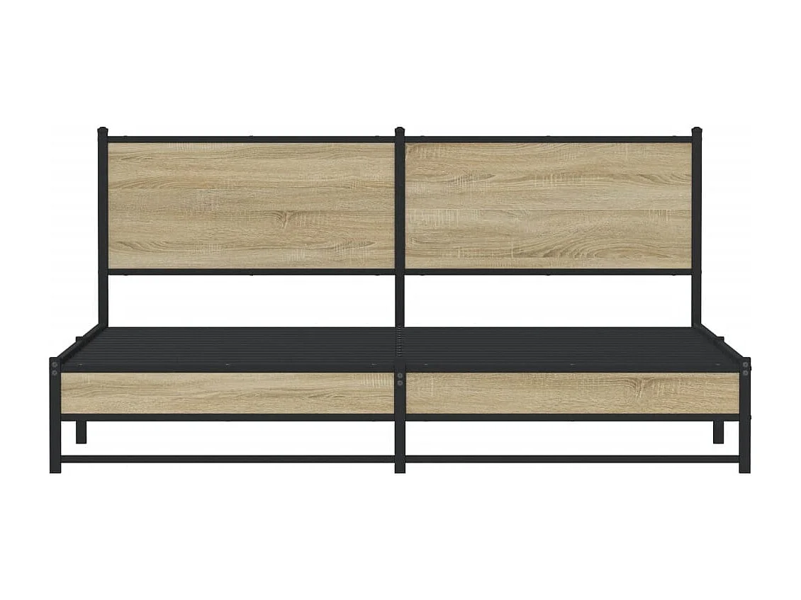 Estructura de cama sin colchón metal roble Sonoma 180x200 cm
