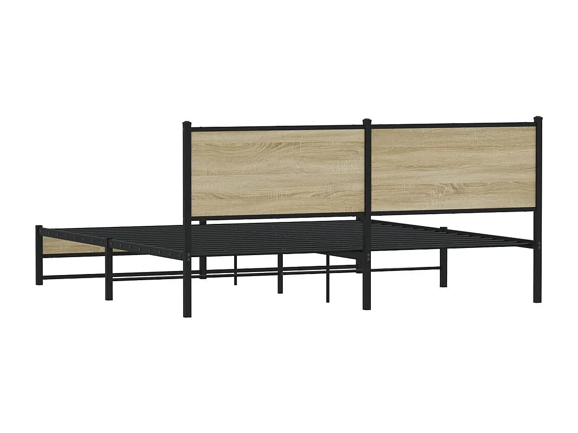 Estructura de cama sin colchón metal roble Sonoma 180x200 cm