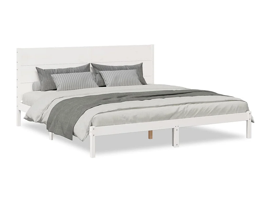 Cadre de lit extra long sans matelas 180x220 cm bois massif