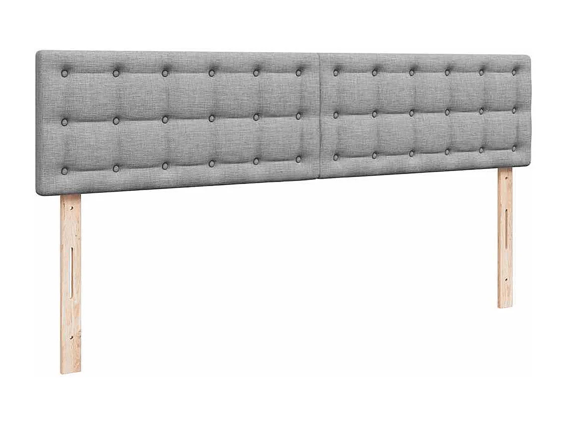 Cadre de lit ottoman et matelas gris clair 160x200cm tissu