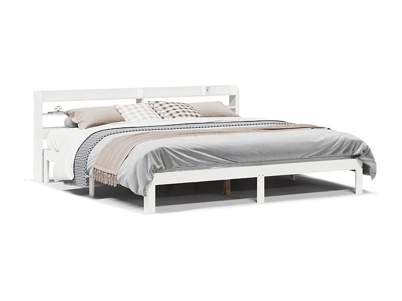 Bedframe met hoofdeinde zonder matras 180x200 cm wit