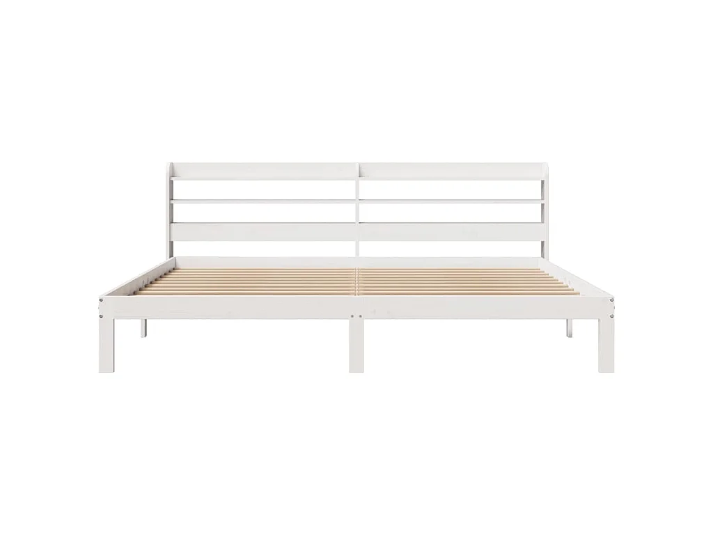 Bedframe met hoofdeinde zonder matras 180x200 cm wit