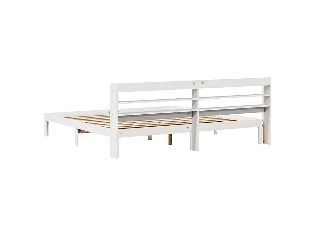 Bedframe met hoofdeinde zonder matras 180x200 cm wit